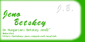 jeno betskey business card